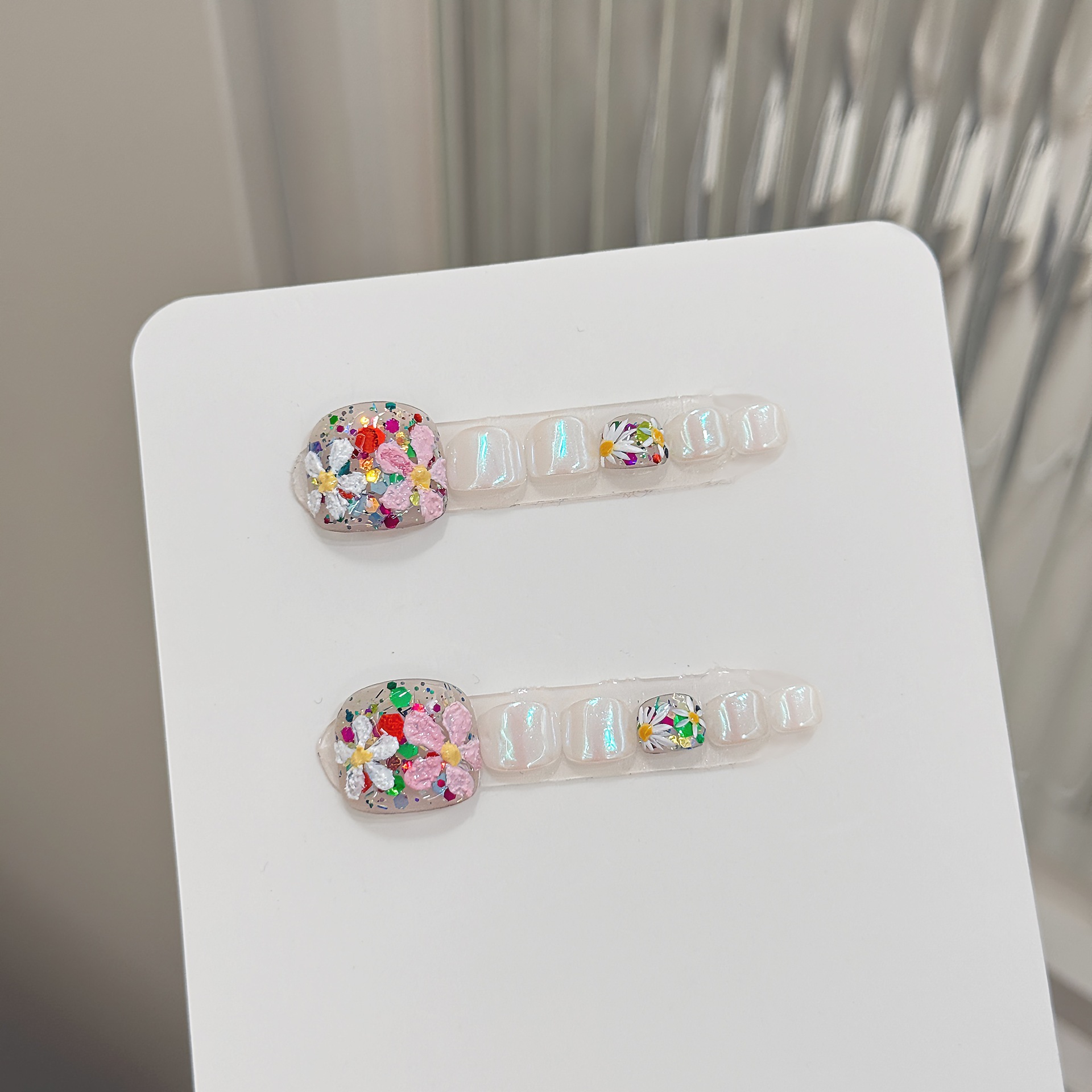 Pressed Flower Art - 12 adet El Yapımı Ayak Tırnaklarını