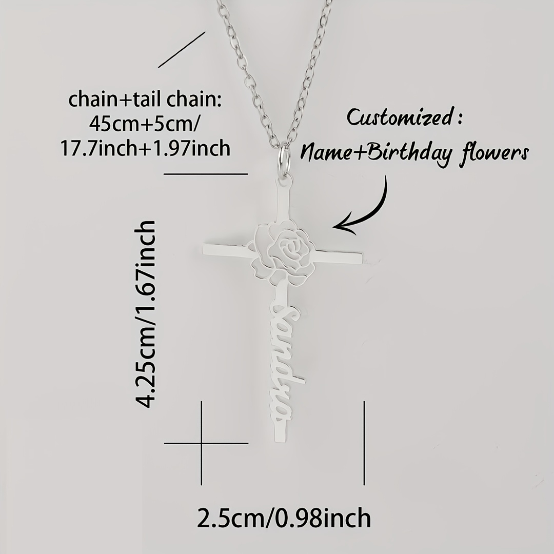Kişiye Özel Doğum Çiçeği Haçlı - Birth Flower Necklace incelemesi ve fiyatı