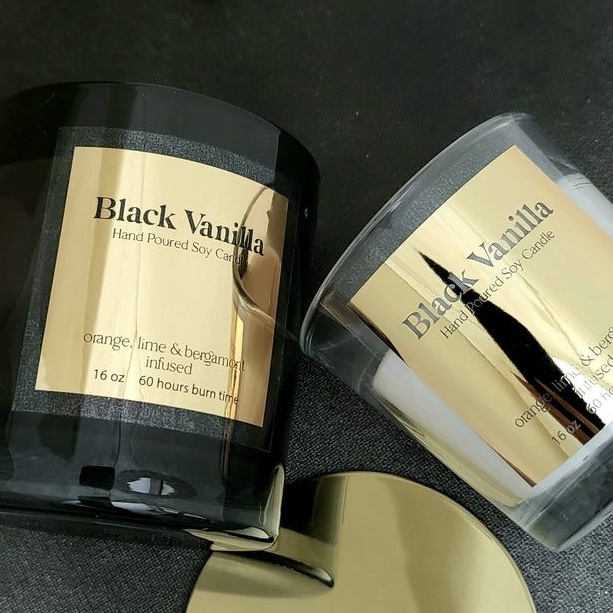 Özel parlak altın gümüş etiket - Personalised Candle Label incelemesi ve fiyatı