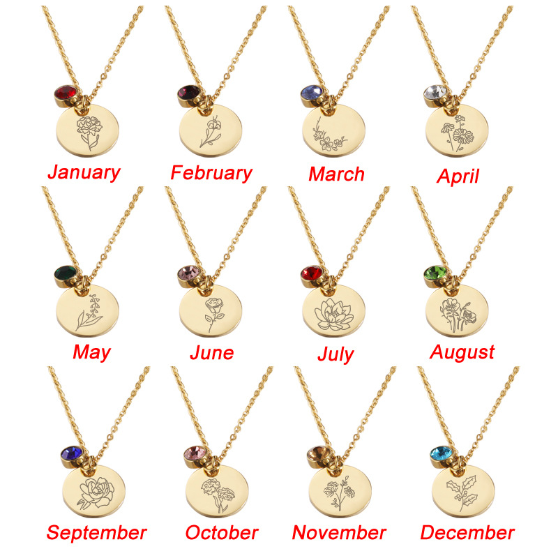 Kristal Birthstone kolye kadın - Birth Flower Necklace incelemesi ve fiyatı