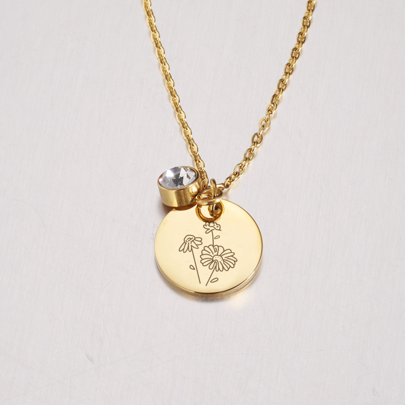 Kristal Birthstone kolye kadın - Birth Flower Necklace incelemesi ve fiyatı