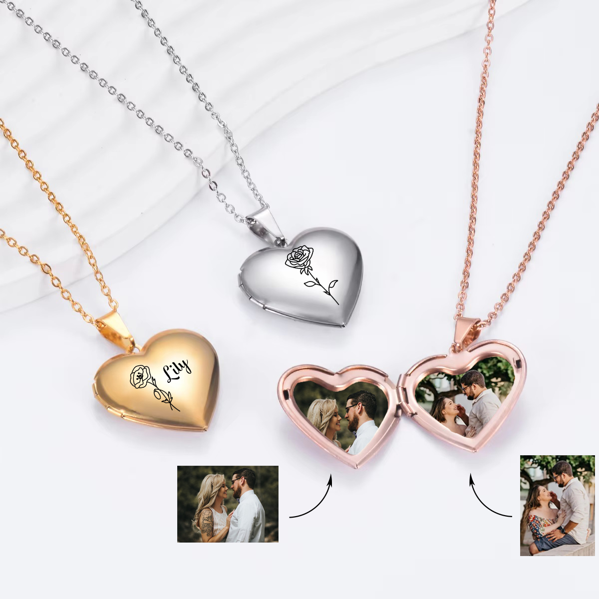 Özel Kişiselleştirilmiş Kalp D - Birth Flower Necklace incelemesi ve fiyatı